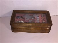 JEWELRY BOX w STERLING, GENUINE PEARLS, SIGNED COS