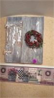 PART OF A BARN DOOR USED FOR A WALL HANGING (21"
