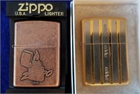 (2) Zippo Advertising Zippo Lighters New Old Stock