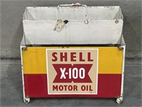 Original Shell X-100 Motor Oil 10 Bottle Rack