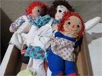 3 VINTAGE RAGGADY ANN DOLLS