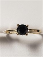 10KT BLACK DIAMOND RING SIZE 6 0.5 CTS