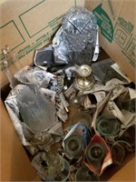 Box lot of various wine glasses, stainless