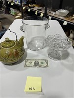 Mid Century Pitcher, Ice Bucket & Candy Dish