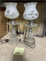 TESTED (works):  Pair of Small Antique Table Lamps