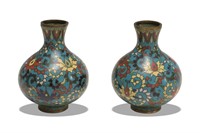 Pair of Chinese Cloisonne Vases, 19th C#
