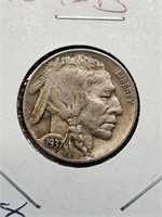 AU 1937-D Buffalo Nickel