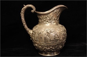 S Kirk &Son Sterling Silver Repousse Water Pitcher