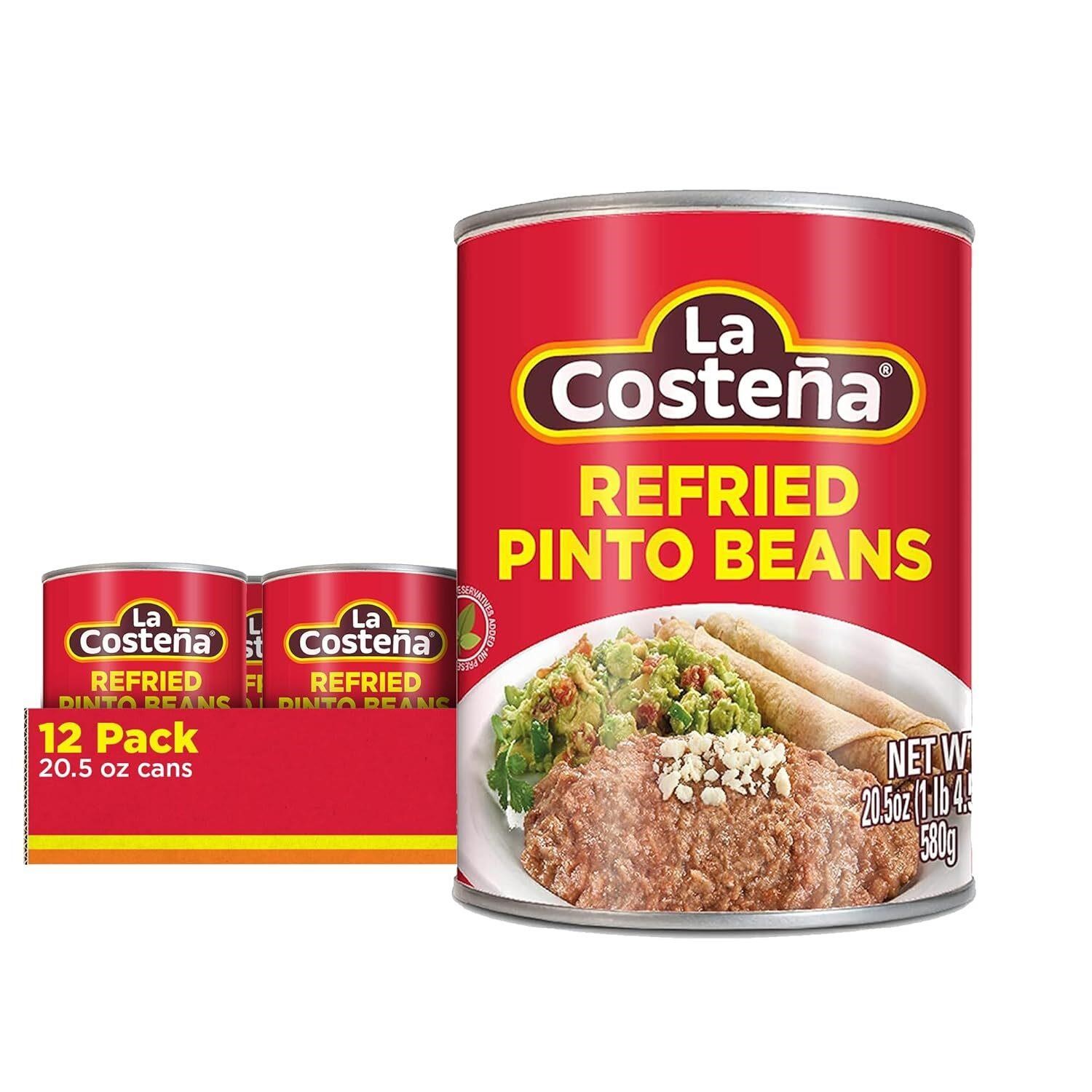 CASE OF 12 La Costena Refried Pinto Beans, 20.5 OZ