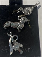 3 Sterling Charms