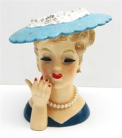 Vintage Napco Charming Lady Head Vase 5"T