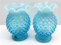 Fenton Hobnail Vases 4"T