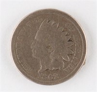 1862 US INDIAN HEAD ONE CENT COIN