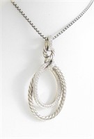 David Yurman Sterling Continuance Diamond Pendant