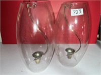 UNUSUAL CANDLE HOLDERS UNDER GLASS