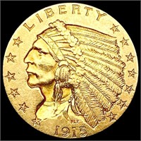 1915 $3 Gold Piece CLOSELY UNCIRCULATED