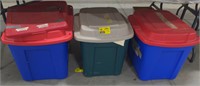 (AN) lot of Three totes with lids
