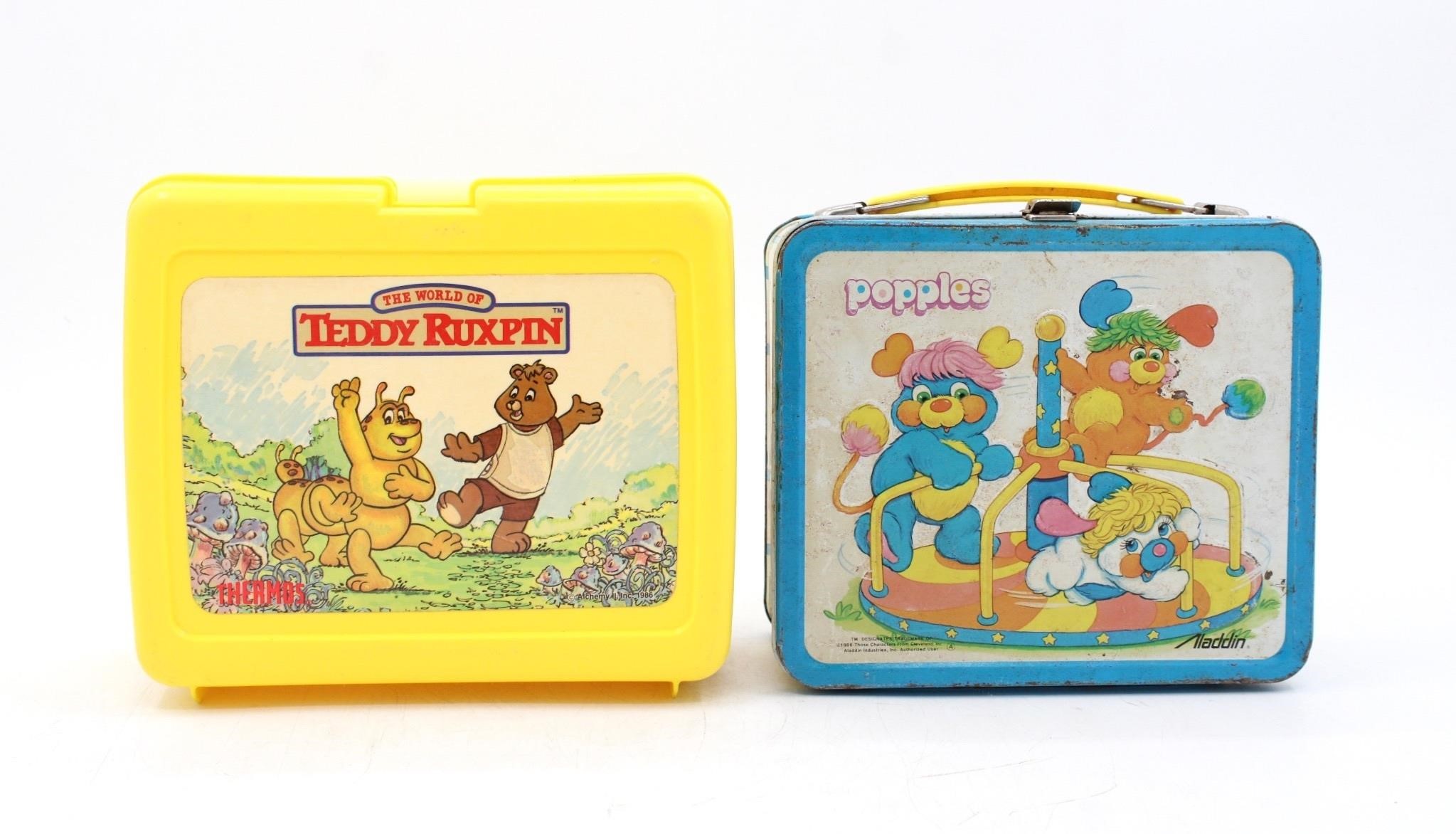 Vintage Teddy Ruxpin & Popples Aladdin Lunchboxes