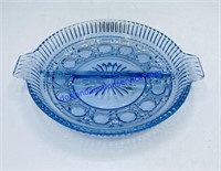 Windsor Blue Divided Glass Relish Dish
