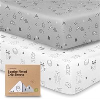 2-Pack Organic Crib Sheets for Boys, Girls - Jerse