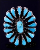 Navajo Sleeping Beauty Turquoise Silver Ring