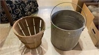 10 gallon galvanized feeder bucket and a half