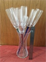 Collection of 8 champagne flutes