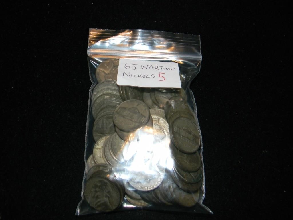 Bag (65) Wartime Nickels