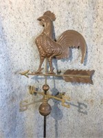 Antique Copper Rooster Weather Vane, Very Nice