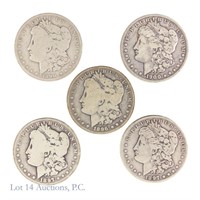 1890 - 1900 Silver Morgan Dollars (5)