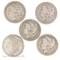 1879 - 1901 Silver Morgan Dollars (5)