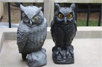 2 Plastic Owls