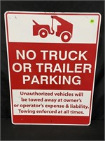18" X 24" METAL NO TRUCK OR TRAILER PARKING SIGN
