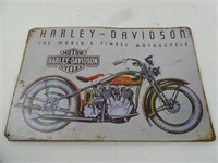 12" x 8" Tin Harley Davidson Motorcycle Sign