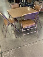 Folding Card Table and 4 Folding Chairs -
