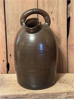 Rustic Antique Brown Stoneware Jug