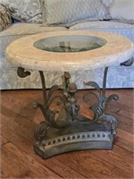 Small Glass & Marble Table / Stand