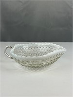 Vintage hobnail dish with handle