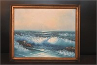 A. KIRKHAM Seascape oil on Canvas