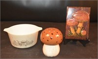 Mushroom Shaker, Picture and Pyrex Dish