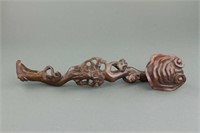 Chinese Wood Carved Ruyi Scepter