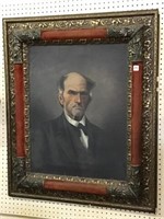 Very Lg. Ornate Vintage Framed Men's Painted