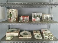 Lot Of Spode Christmas Tree China And Glassware