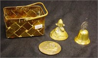 Group three brass Continental souvenir pieces