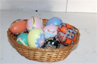 12 HAND PAINTED EGGS WITH BASKET