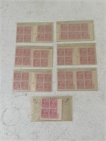 1938 William Harrison 9 Cent Stamp Plate Block Lot