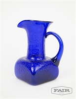 Cobalt Blue Art Glass Pitcher/Vase