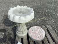 CONCRETE BIRD BATH/ TABLE (3-PIECES)