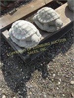 (2) SMALL CONCRETE TURTLE STATUES