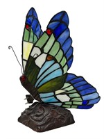 Butterfly Stained Glass Lamp w/ Jewels